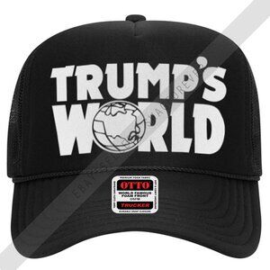 Trump Waynes World Maga Custom Mash Up Logo Foam Trucker Hat Black